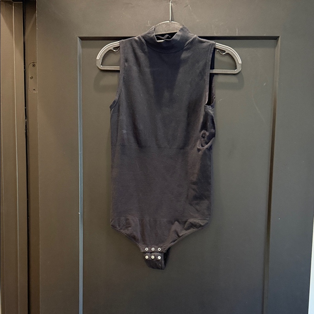 Yummie Black Sleeveless Mock Neck Bodysuit